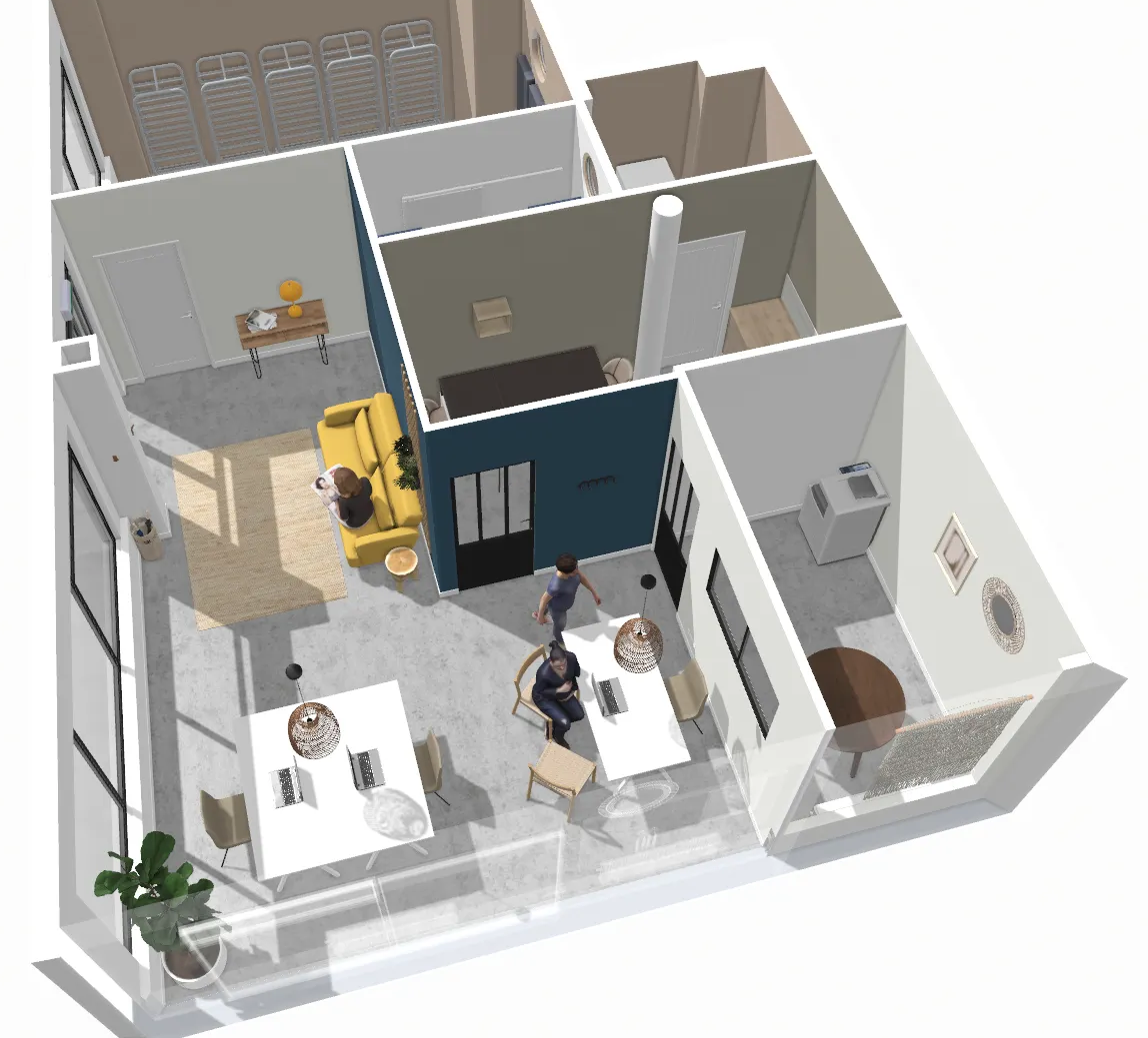 Projet Bali Breizh rénovation , aménagement et décoration d'une agence commerciale
