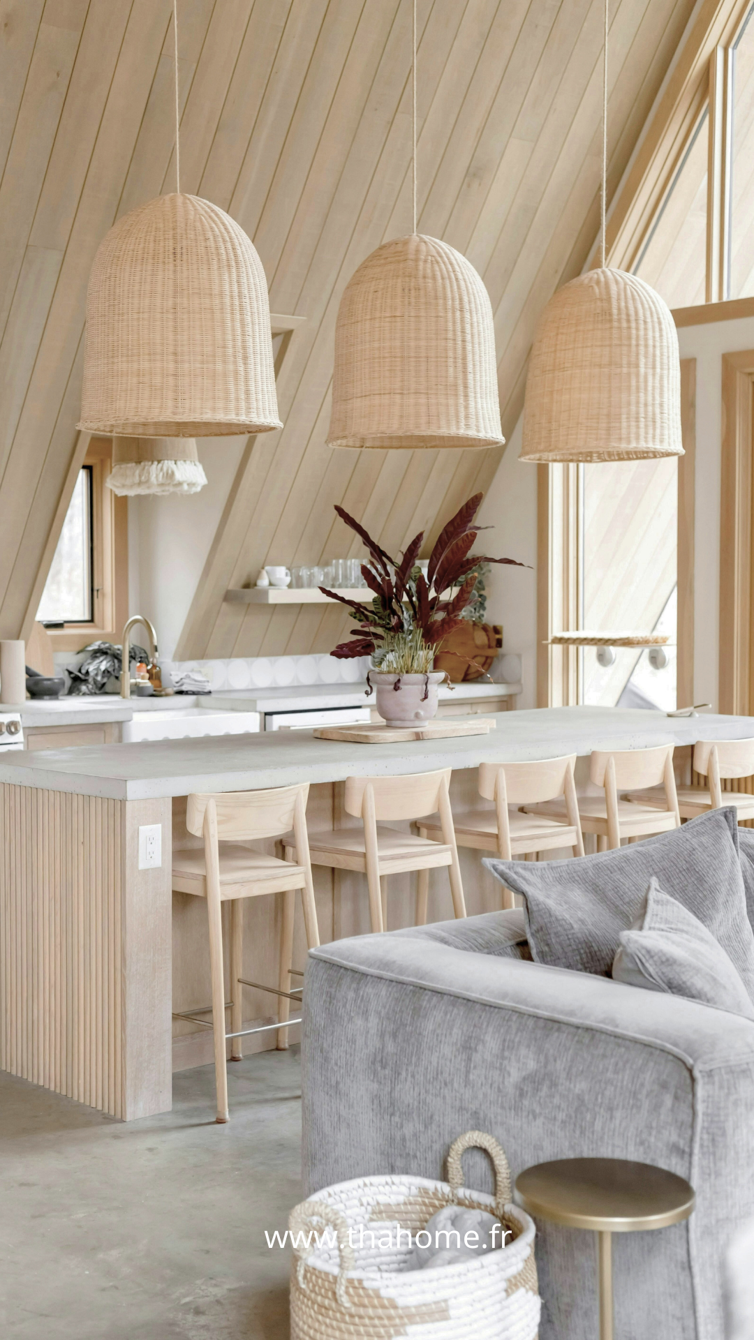 cuisine ouverte piece multifonctionnelle amenagement decoration renovation